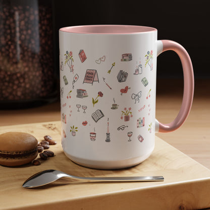 Pink Couch Books "favorite things" coffee mug