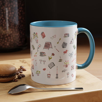 Pink Couch Books "favorite things" coffee mug