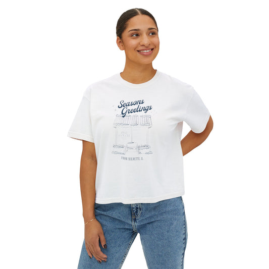 Seasons Greetings | Women's Boxy Slight Crop Tee