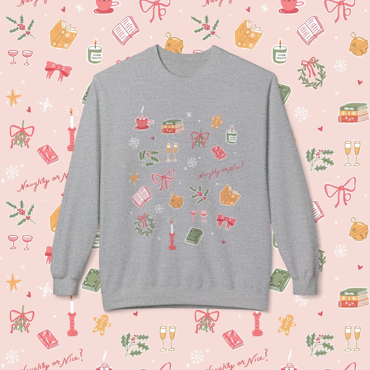 Pink Couch Books Holiday 2026 Sweatshirt