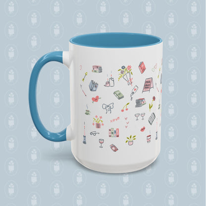 Pink Couch Books "favorite things" coffee mug