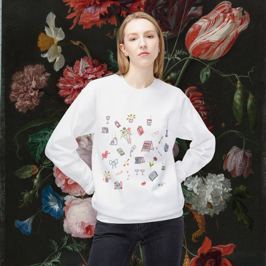 Pink Couch Books "favorite things" sweatshirt