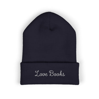 Love Books Embroidered Beanie