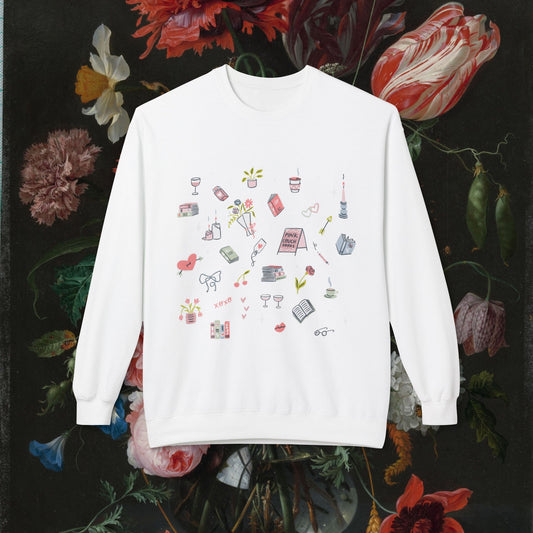 Pink Couch Books "favorite things" sweatshirt