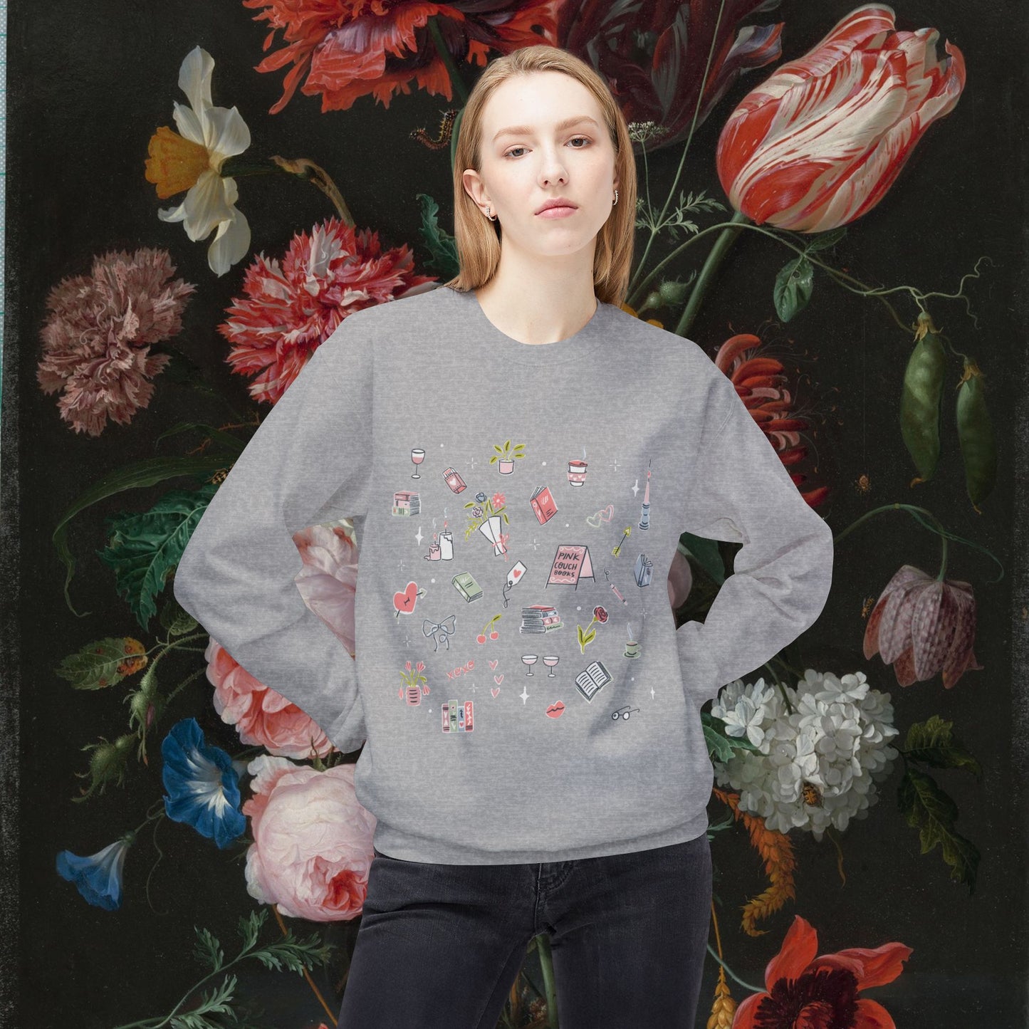 Pink Couch Books "favorite things" sweatshirt
