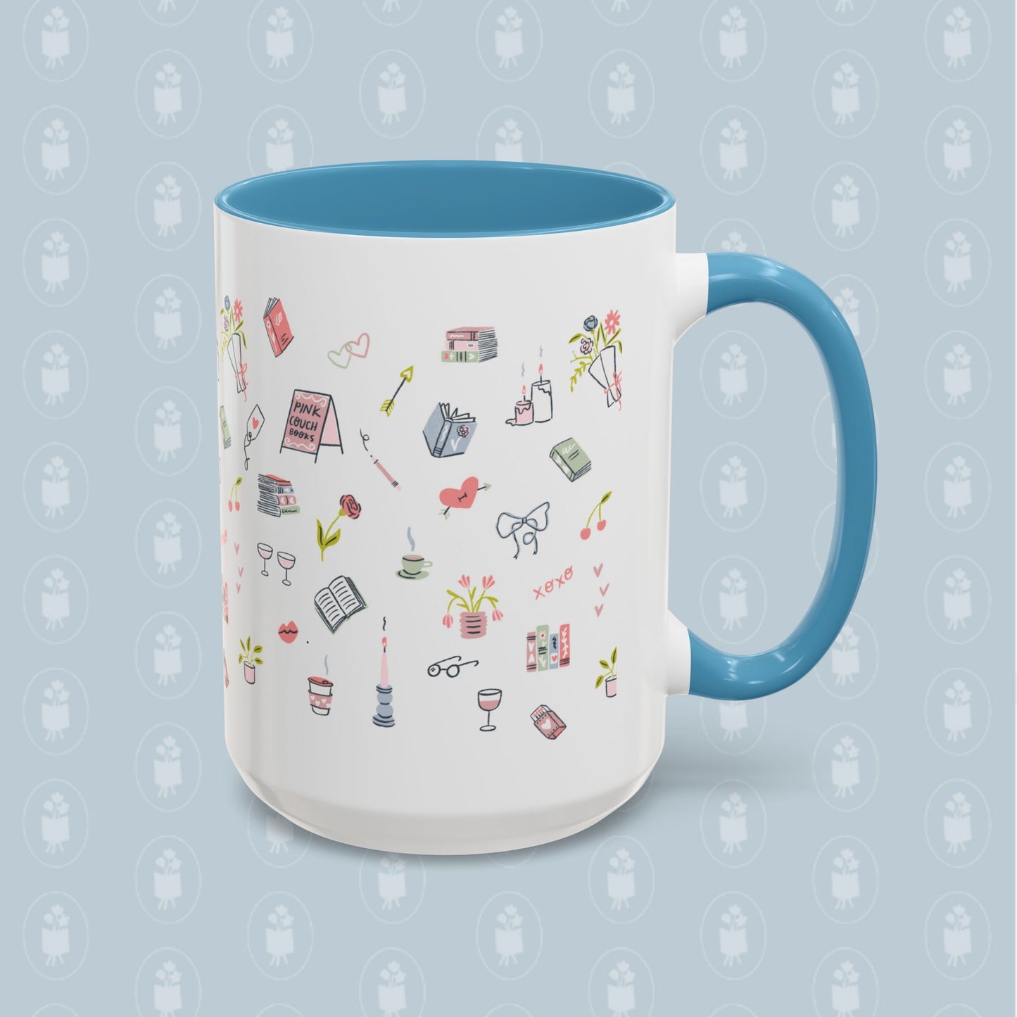 Pink Couch Books "favorite things" coffee mug