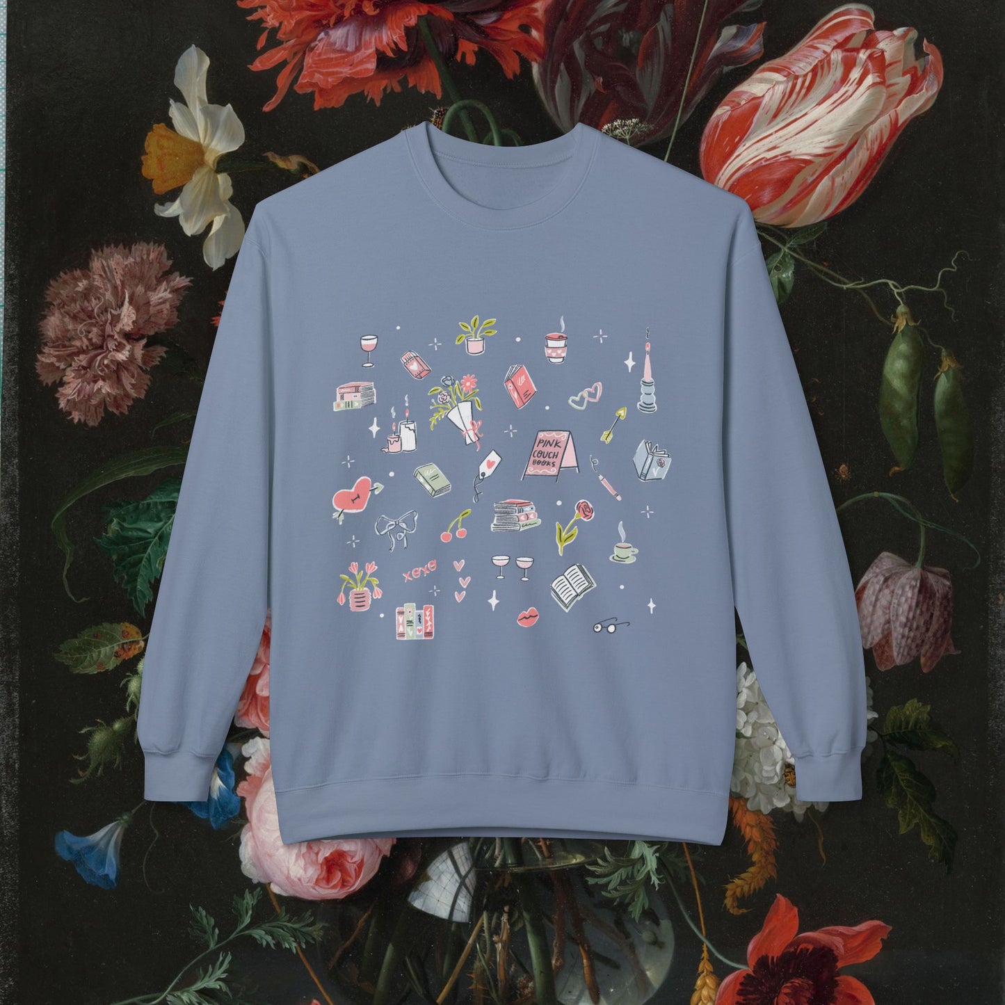 Pink Couch Books "favorite things" sweatshirt