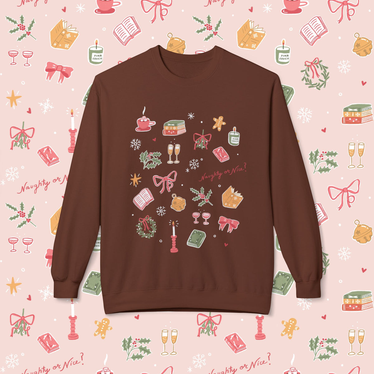 Pink Couch Books Holiday 2026 Sweatshirt