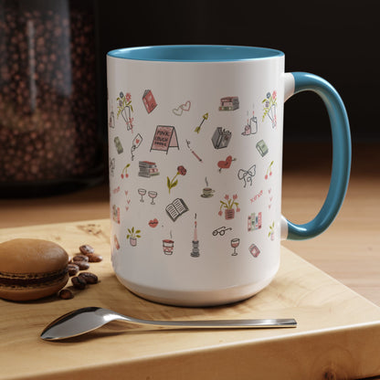 Pink Couch Books "favorite things" coffee mug