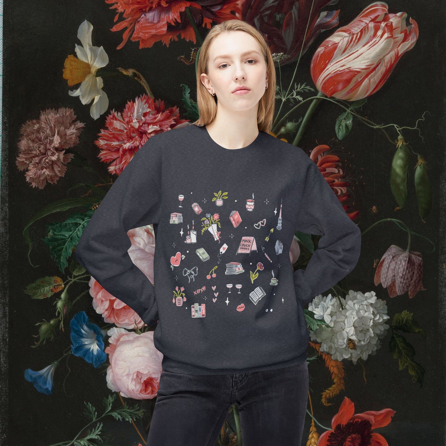 Pink Couch Books "favorite things" sweatshirt