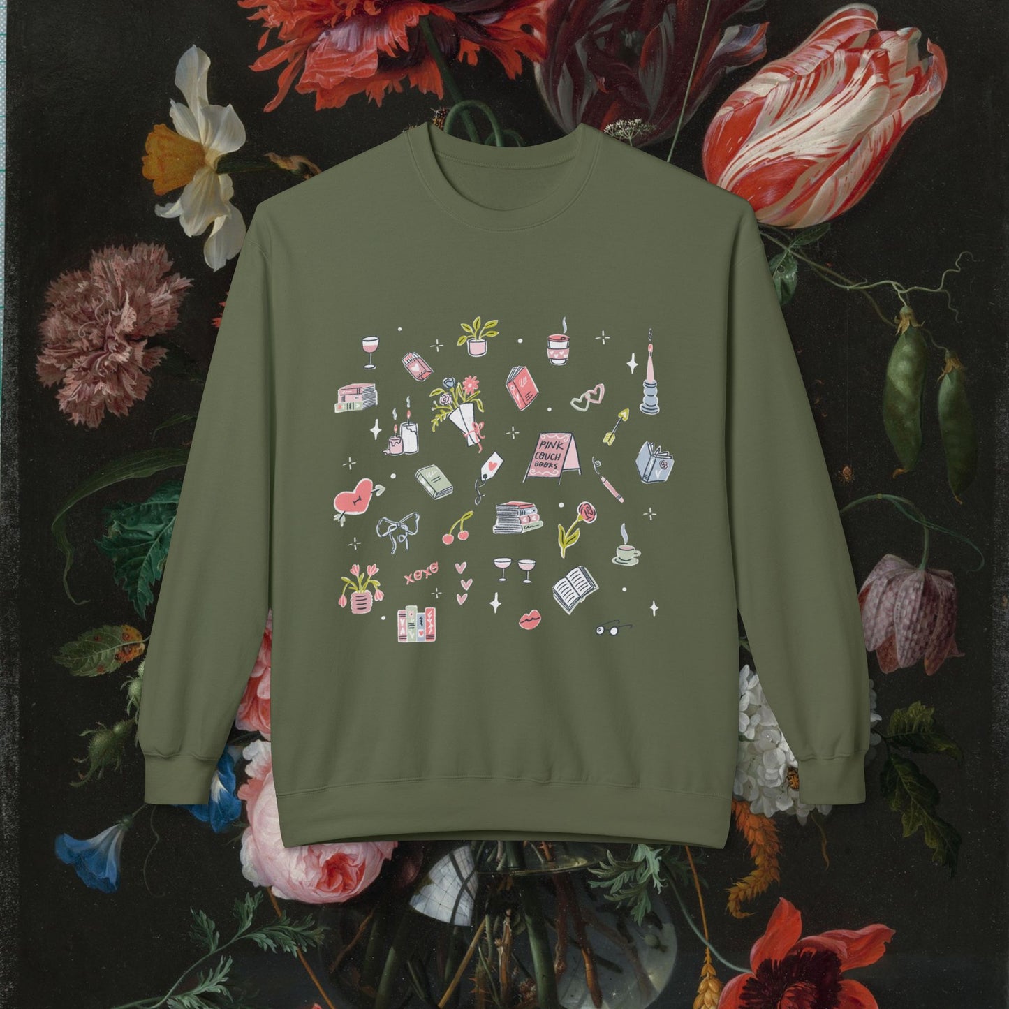 Pink Couch Books "favorite things" sweatshirt