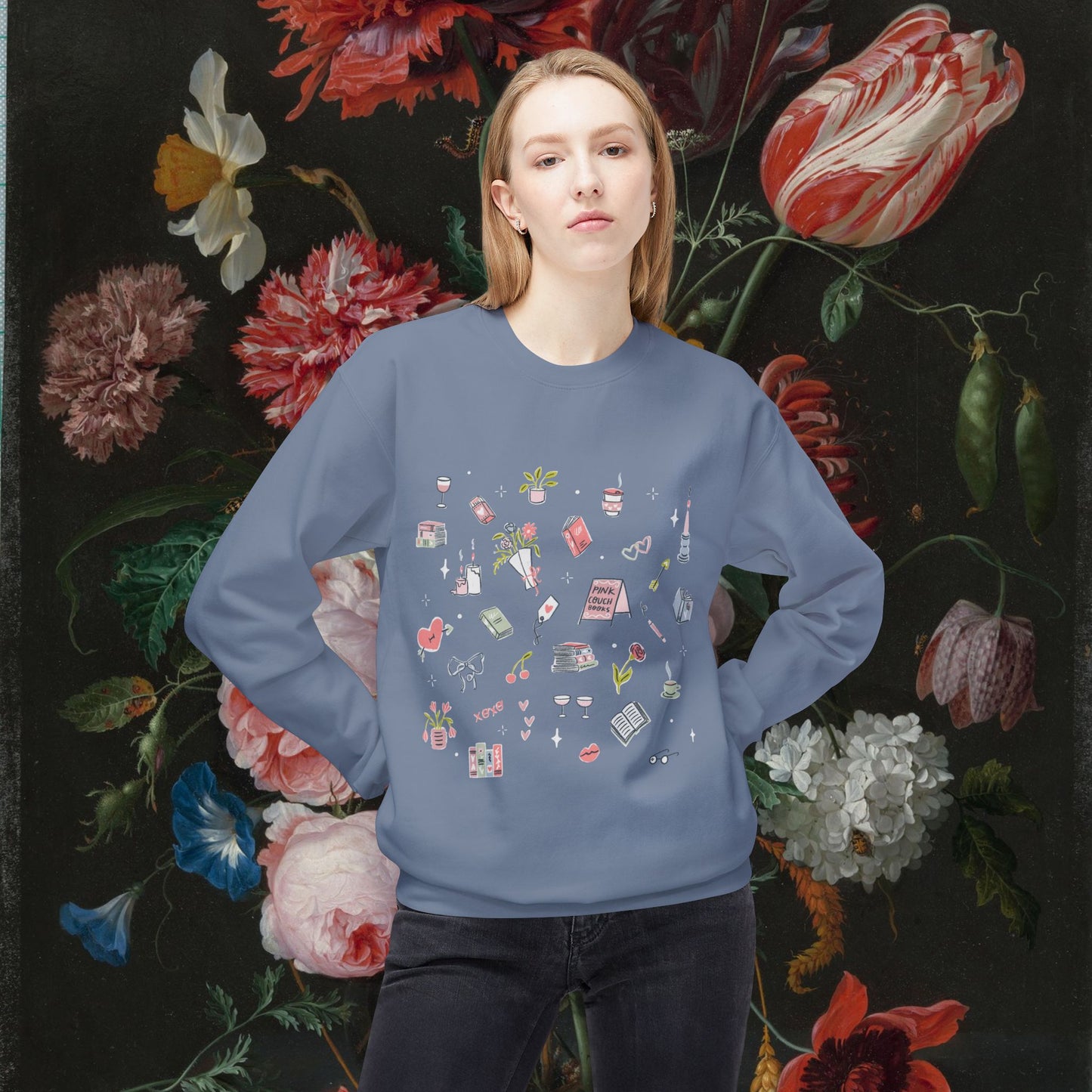 Pink Couch Books "favorite things" sweatshirt