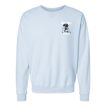 Always Tired Crewneck - Carly Robyn x Pink Couch Books Collab (PREORDER)