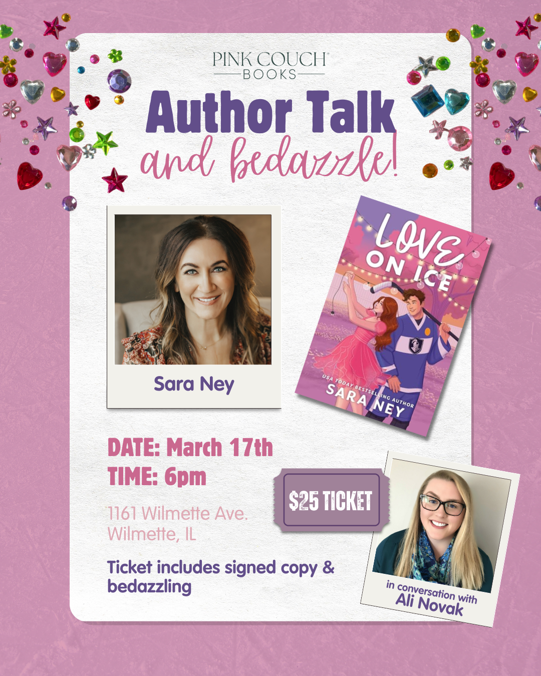 Sara Ney: Author Talk and Bedazzle. In conversation with Ali Novak